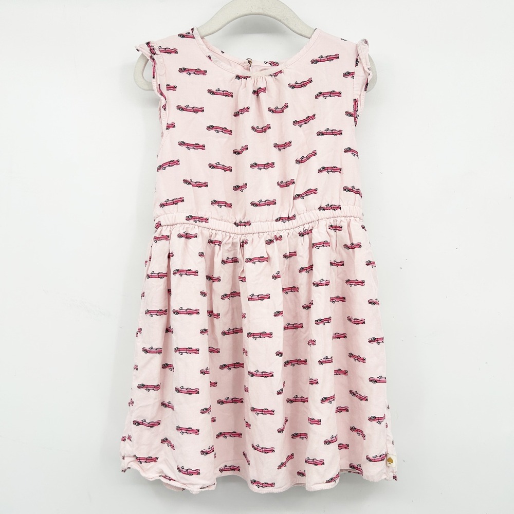 Kate Spade Girls Pink Convertible Cadillac Car Novelty Print Dress Size 6